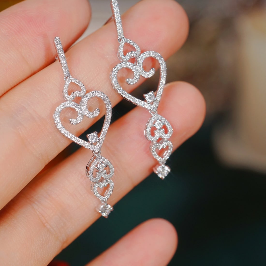 14k Gold 1.00 Ct Natural H Diamond Earrings - 5