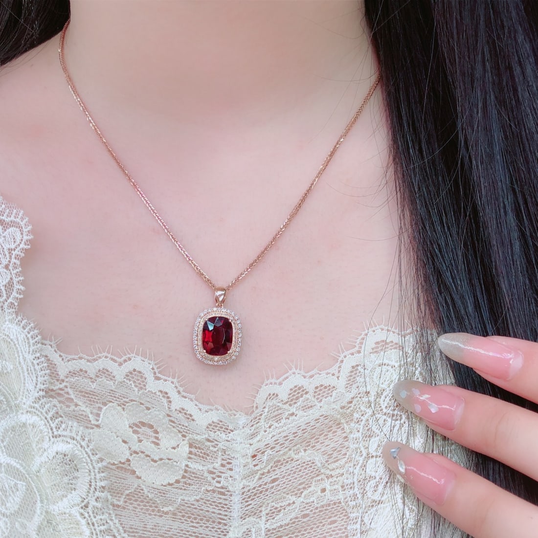 14k Gold 5.55 Ct Natural Tourmaline & Diamond Pendant( Without Chain ) - 5