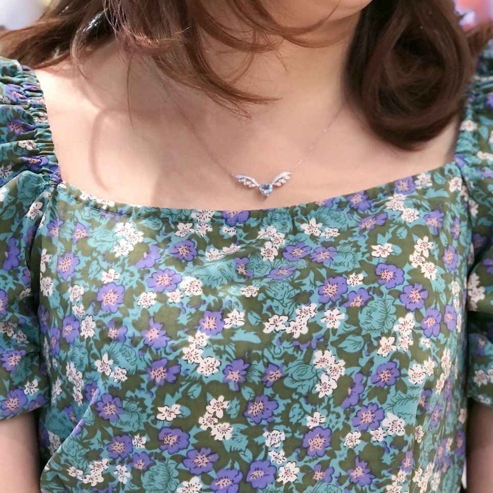 14k Gold 1.33 Ctw Natural Aquamarine & Diamond Necklace - 2