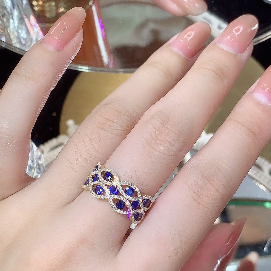 14k Gold 1.61 Ctw Natural Sapphire & Diamond Ring - 4