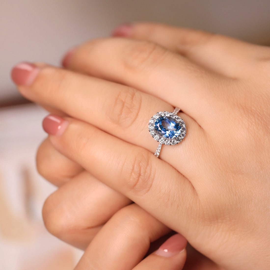 14k Gold 3.23 Ctw Natural Aquamarine & Diamond Ring - 4