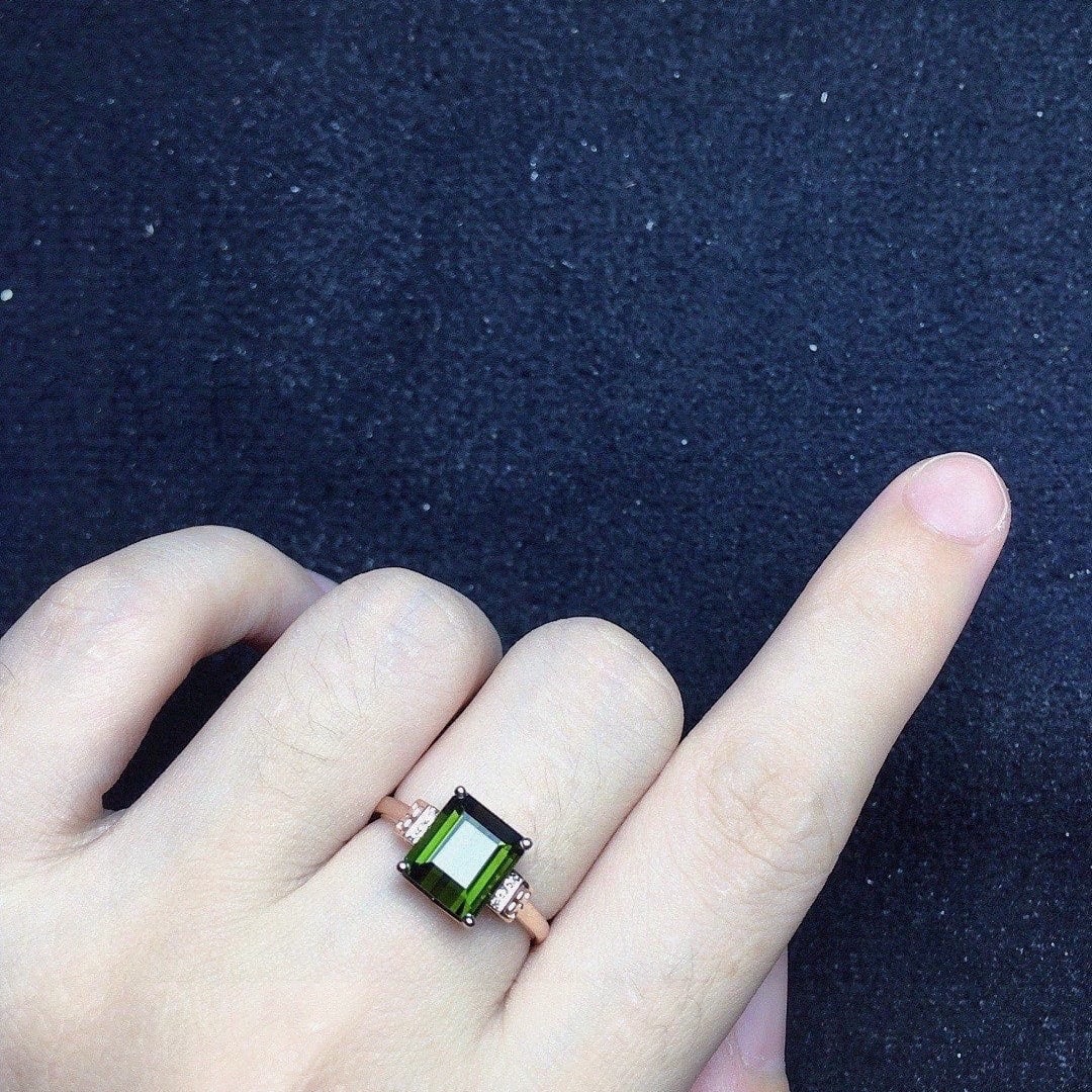 14k Gold 2.73 Ct Natural Tourmaline & Diamond Ring - 4