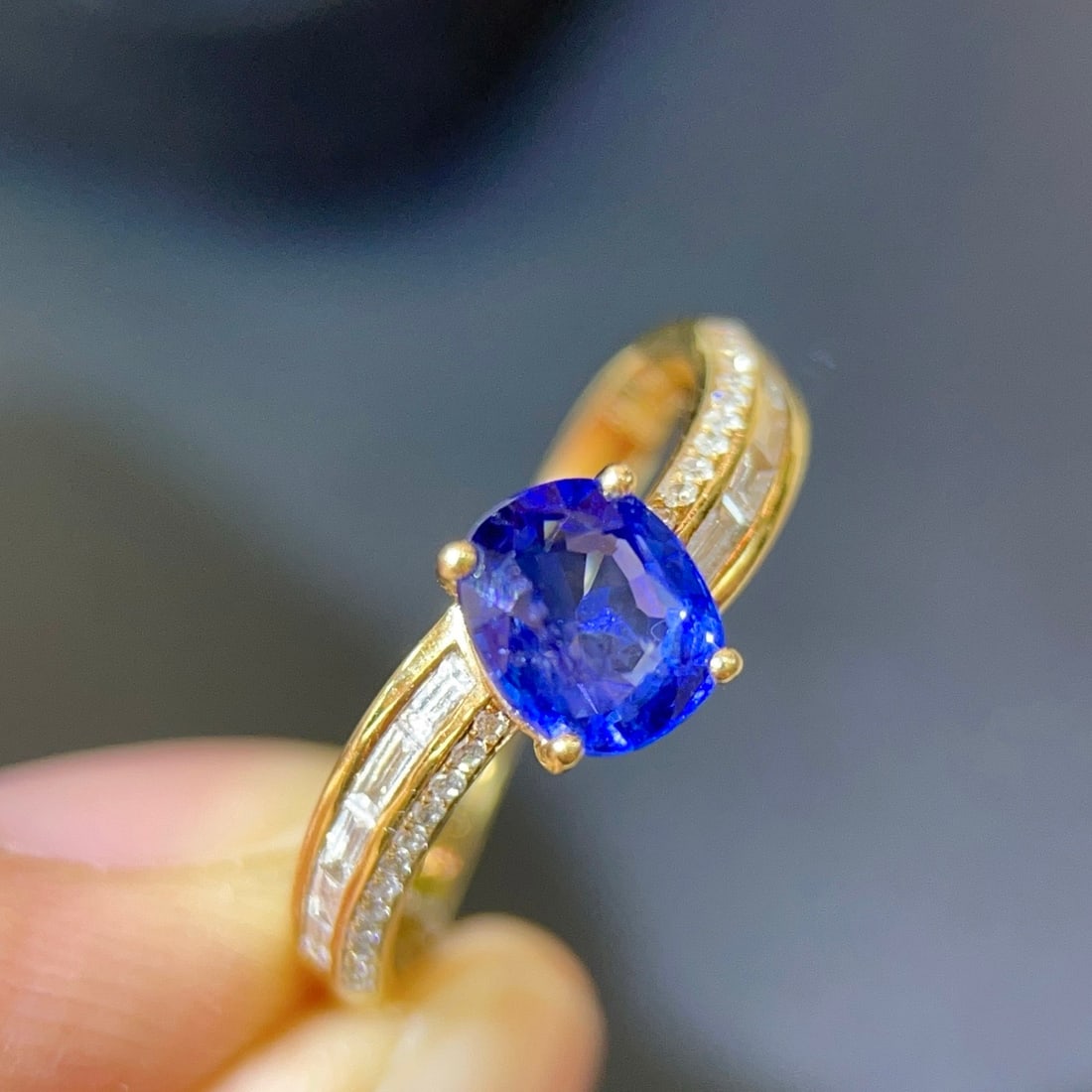 14k Gold 1.33 Ctw Natural Sapphire & Diamond Ring - 2