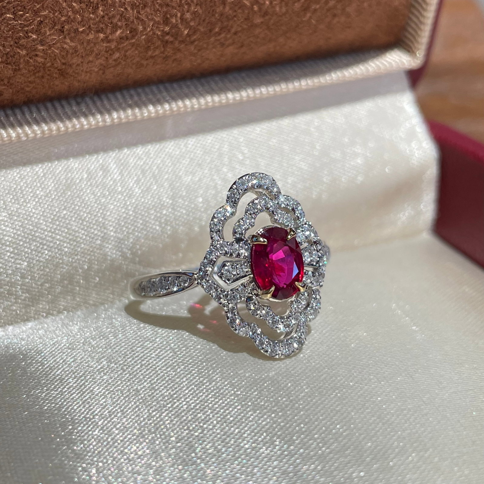14k Gold 0.78 Ct Natural Ruby & Diamond Ring/pendant( Without Chain ) - 4