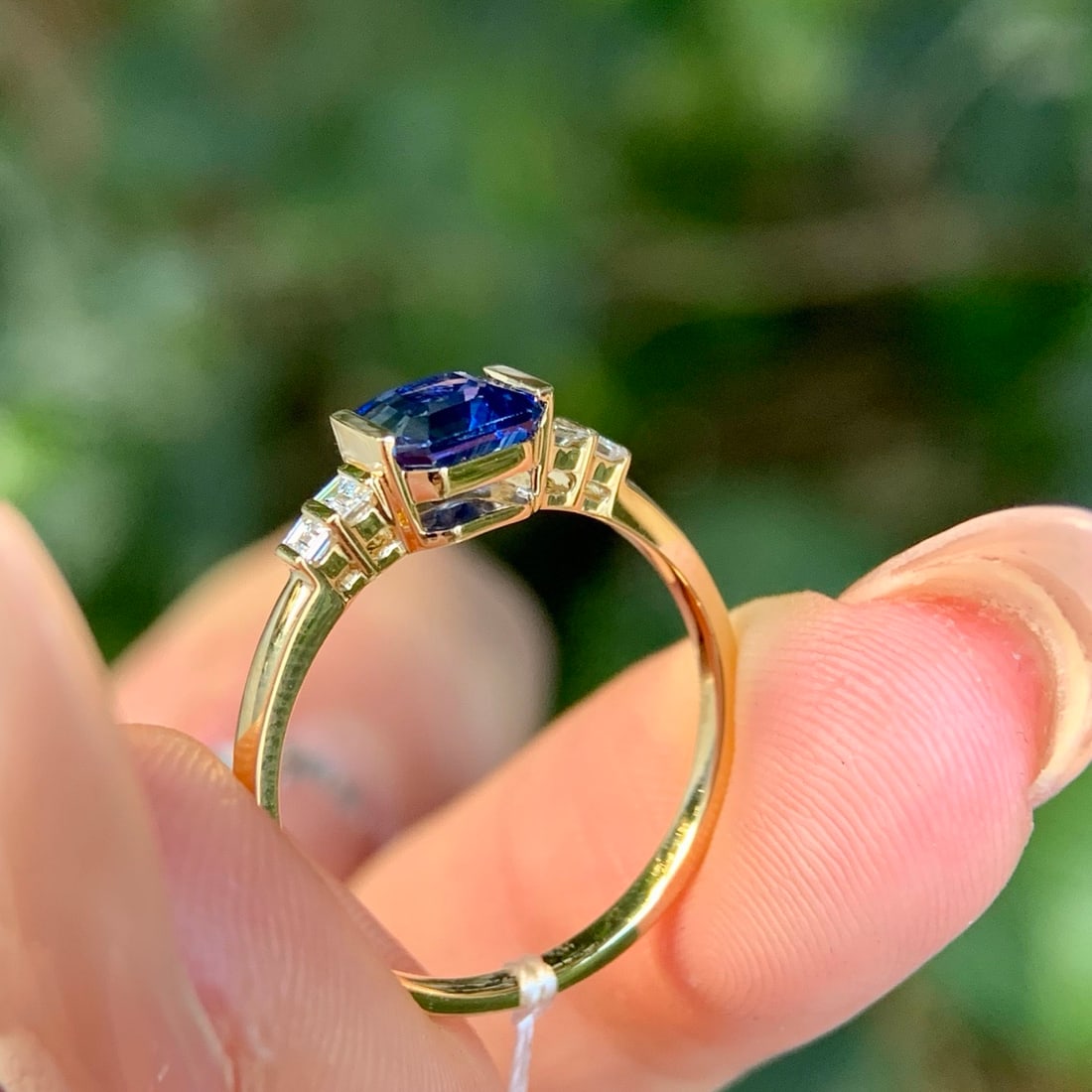 14k Gold 1.29 Ctw Natural Sapphire & Diamond Ring - 2