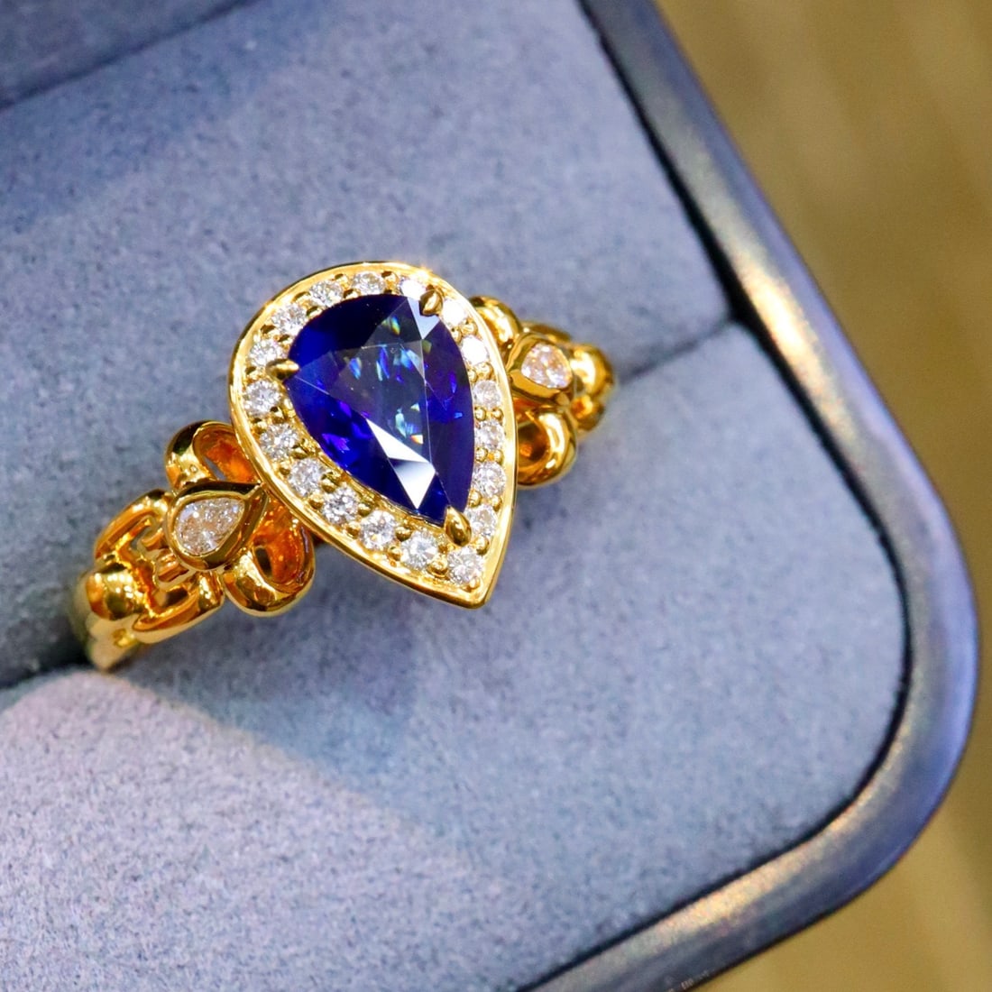 14k Gold 1.27 Ctw Natural Sapphire & Diamond Ring - 3