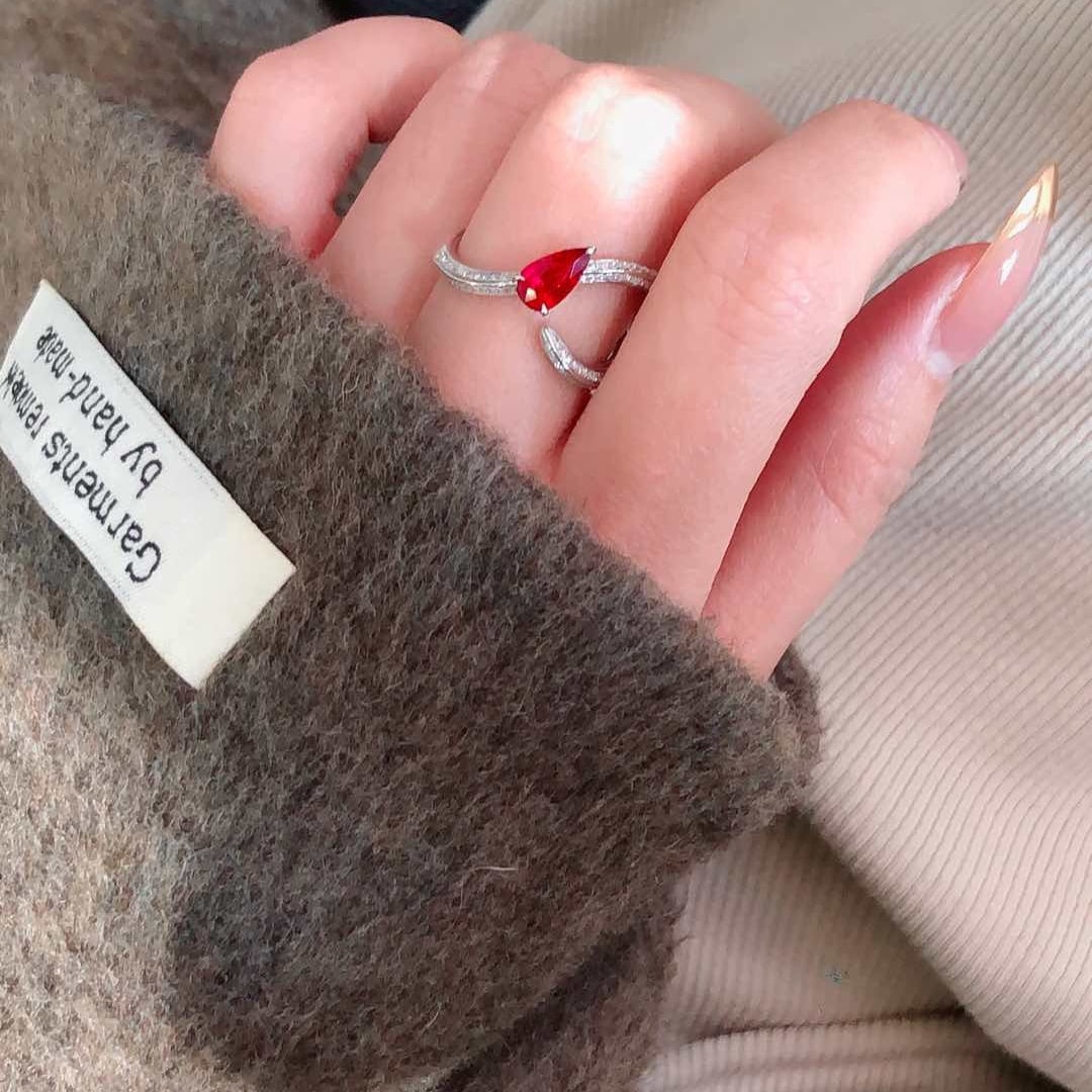 14k Gold 0.76 Ctw Natural Ruby & Diamond Ring - 2