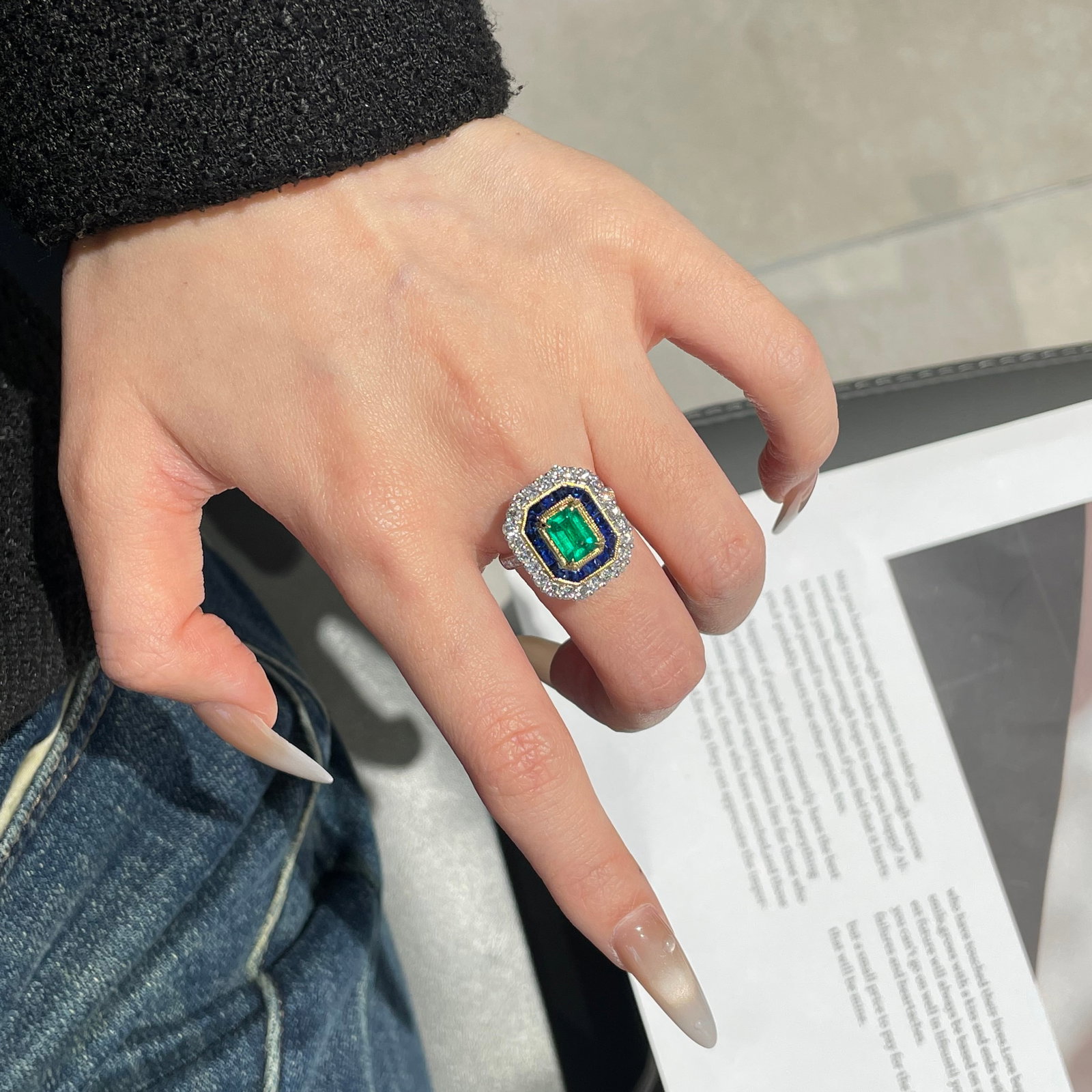 14k Gold 2.03 Ctw Vivid Green Natural Emerald & Diamond Ring/pendant( Without Chain ) - 4