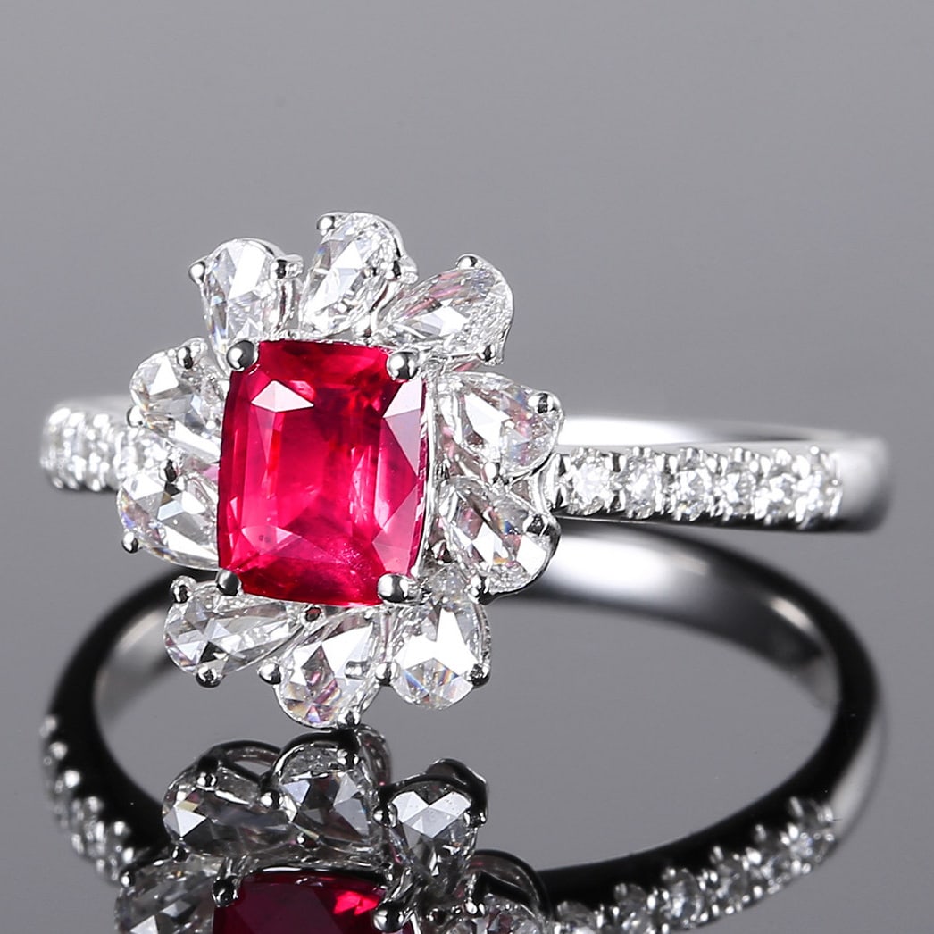 14k Gold 1.52 Ctw Natural Ruby & Diamond Ring - 2