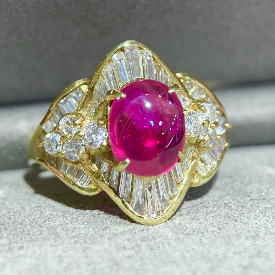 14k Gold 3.19 Ctw Natural Ruby & Diamond Ring - 2