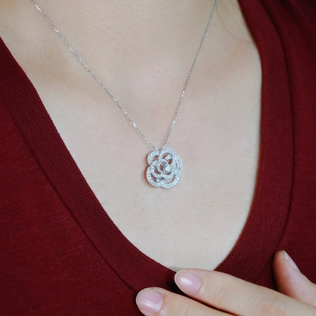 14k Gold 0.65 Ctw Natural H Diamond Necklace - 3