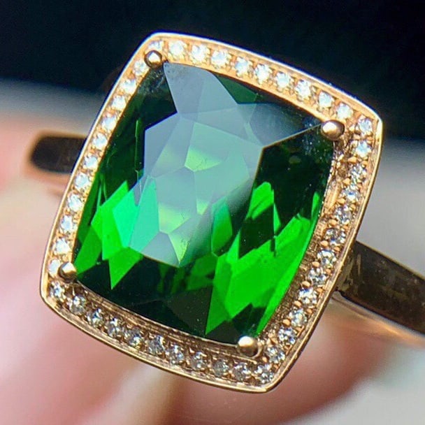 14k Gold 4.7 Ct Natural Tourmaline & Diamond Ring - 2