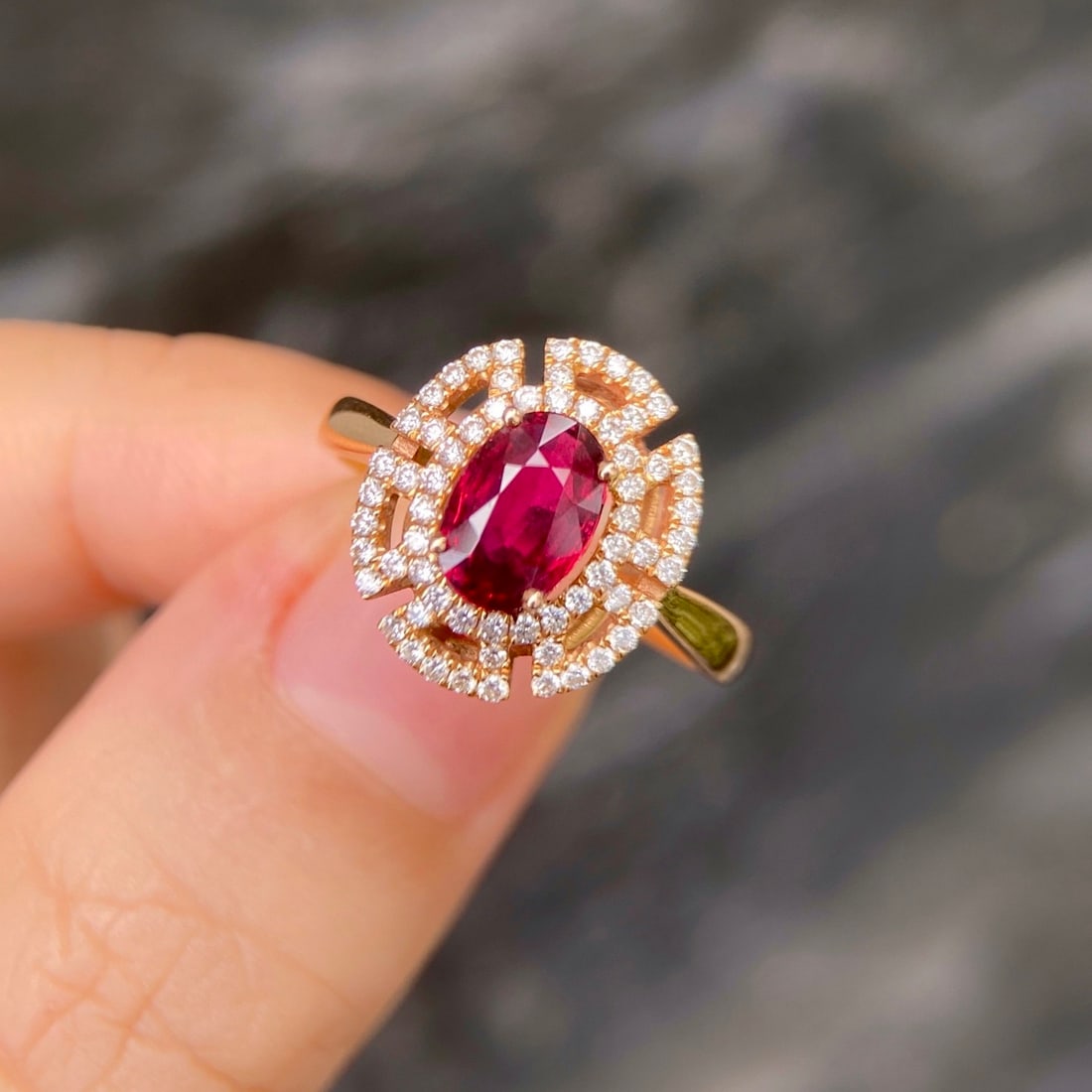 14k Gold 1.39 Ctw Natural Ruby & Diamond Ring - 2