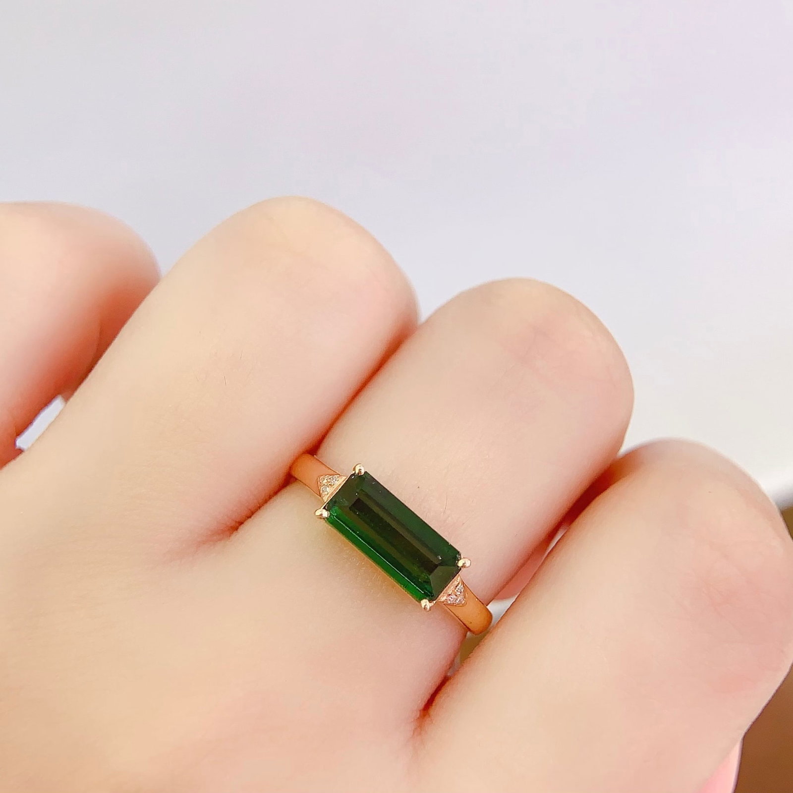 14k Gold 1.45 Ct Natural Tourmaline & Diamond Ring - 6