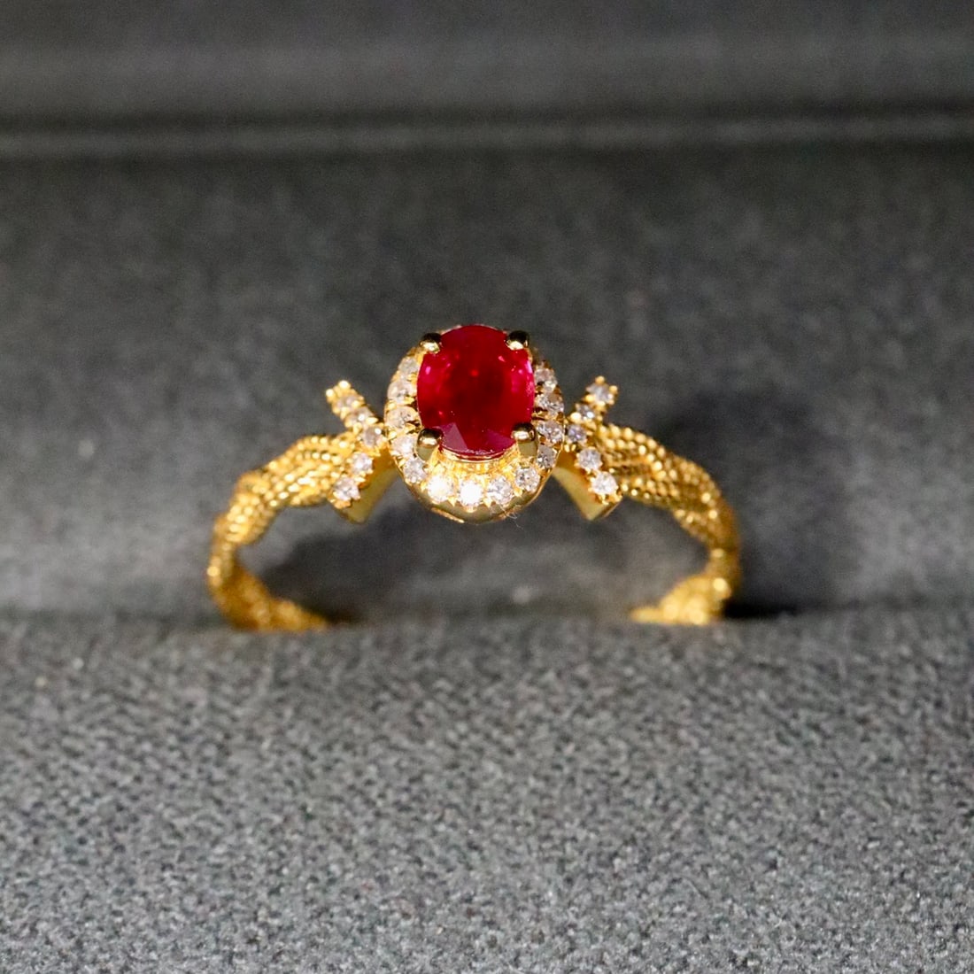 14k Gold 0.55 Ctw Natural Ruby & Diamond Ring - 2