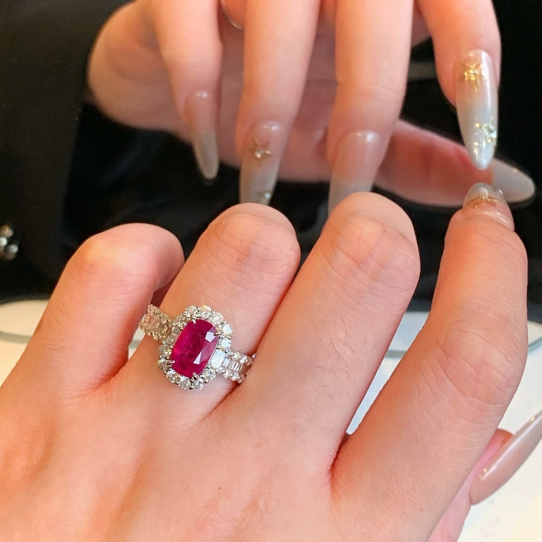 14k Gold 3.31 Ctw Natural Ruby & Diamond Ring - 7