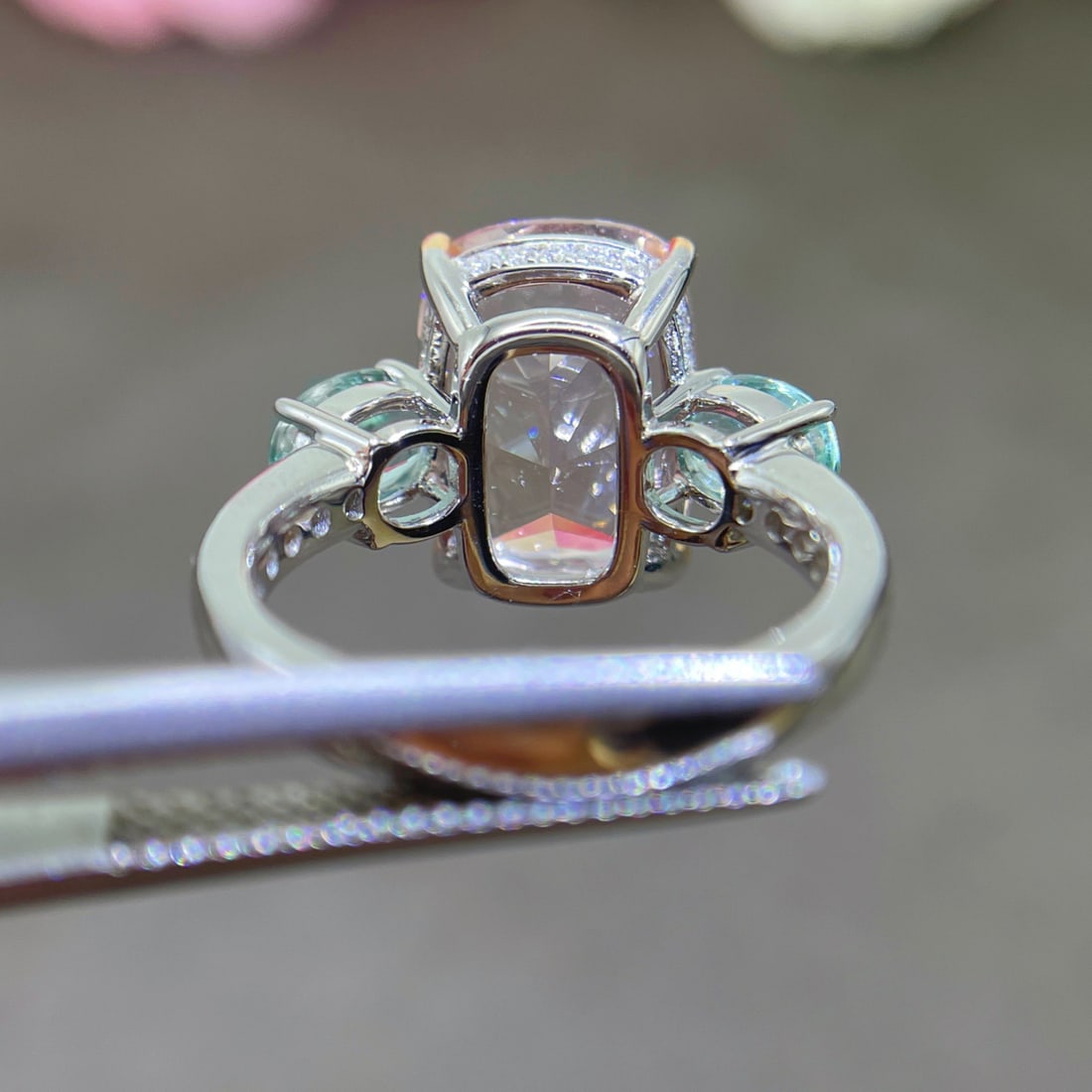 14k Gold 9.27 Ctw Natural Morganite & Beryl Ring - 5