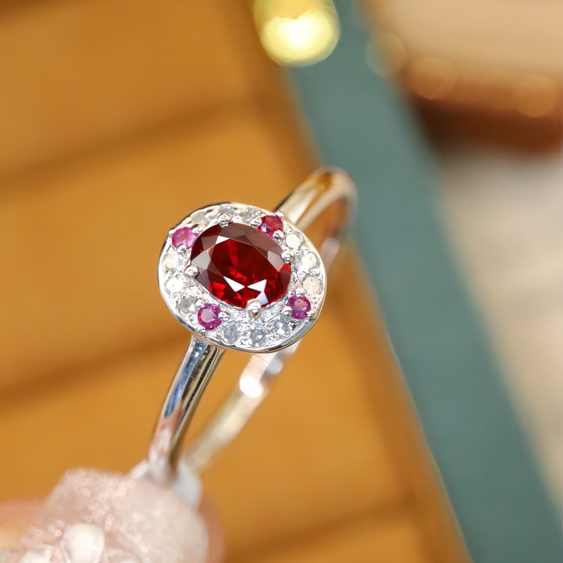 14k Gold 0.35 Ctw Natural Ruby & Ruby Ring - 2