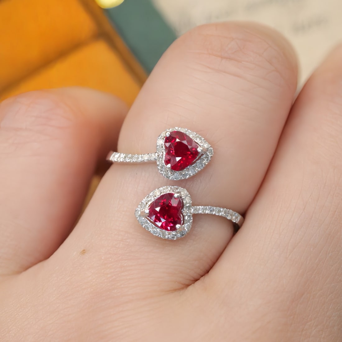 14k Gold 1.09 Ctw Natural Ruby & Diamond Ring - 5