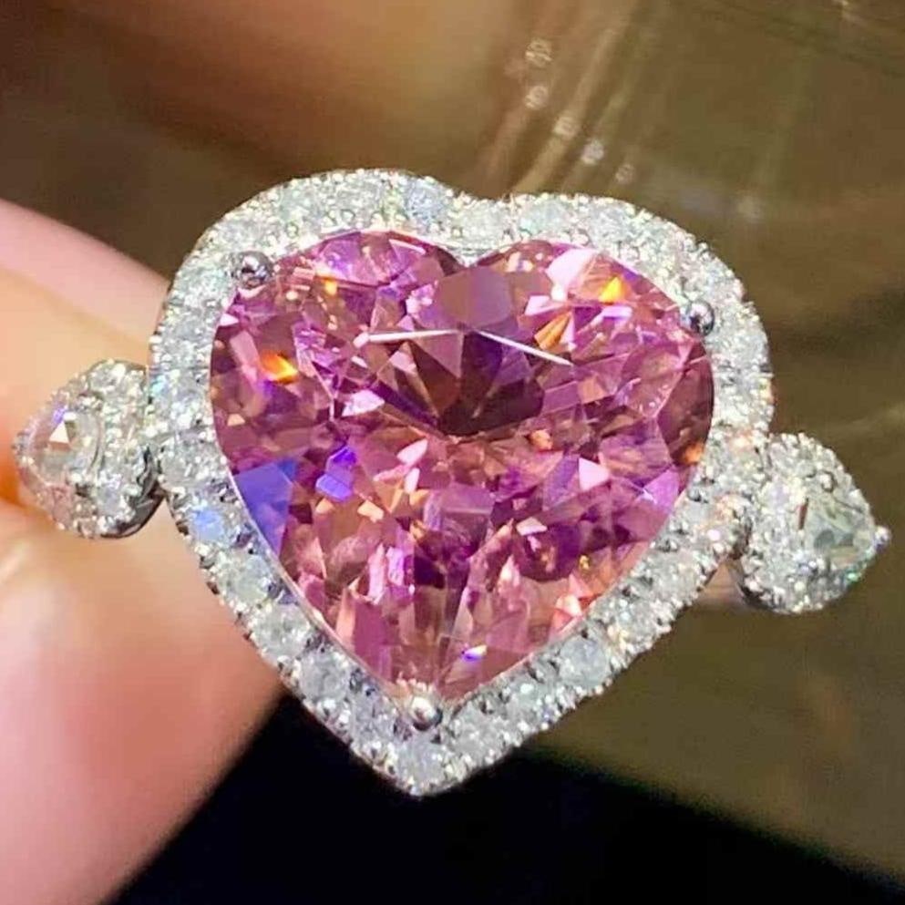 14k Gold 3.55 Ct Natural Tourmaline & Diamond Ring: Ref:231111012 // gold content:14k gold // ring size:7. 25us // // main gemstone:tourmaline // shape:heart // carat weight:3. 55ct // color:pink // treatment:natural // // adjacent gemstone 2 :