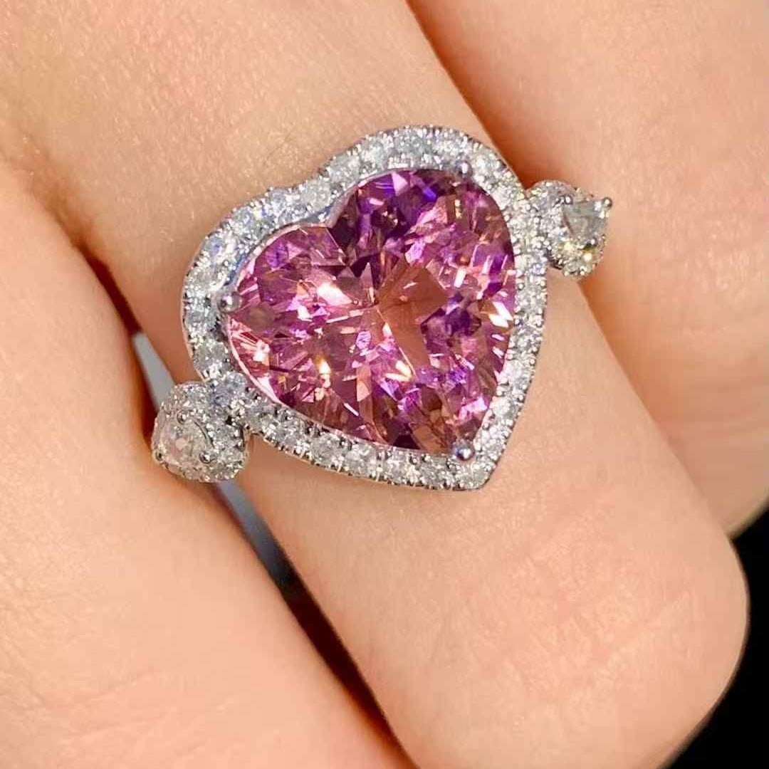 14k Gold 3.55 Ct Natural Tourmaline & Diamond Ring - 4