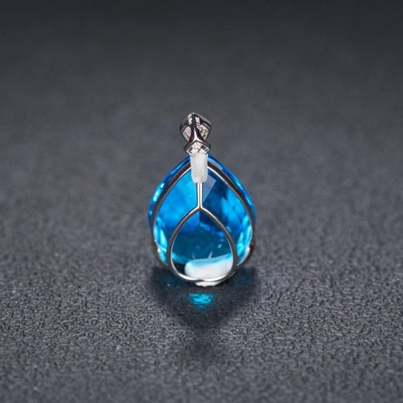 14k Gold 16.69 Ct Natural Topaz & Sapphire Pendant( Without Chain ) - 5