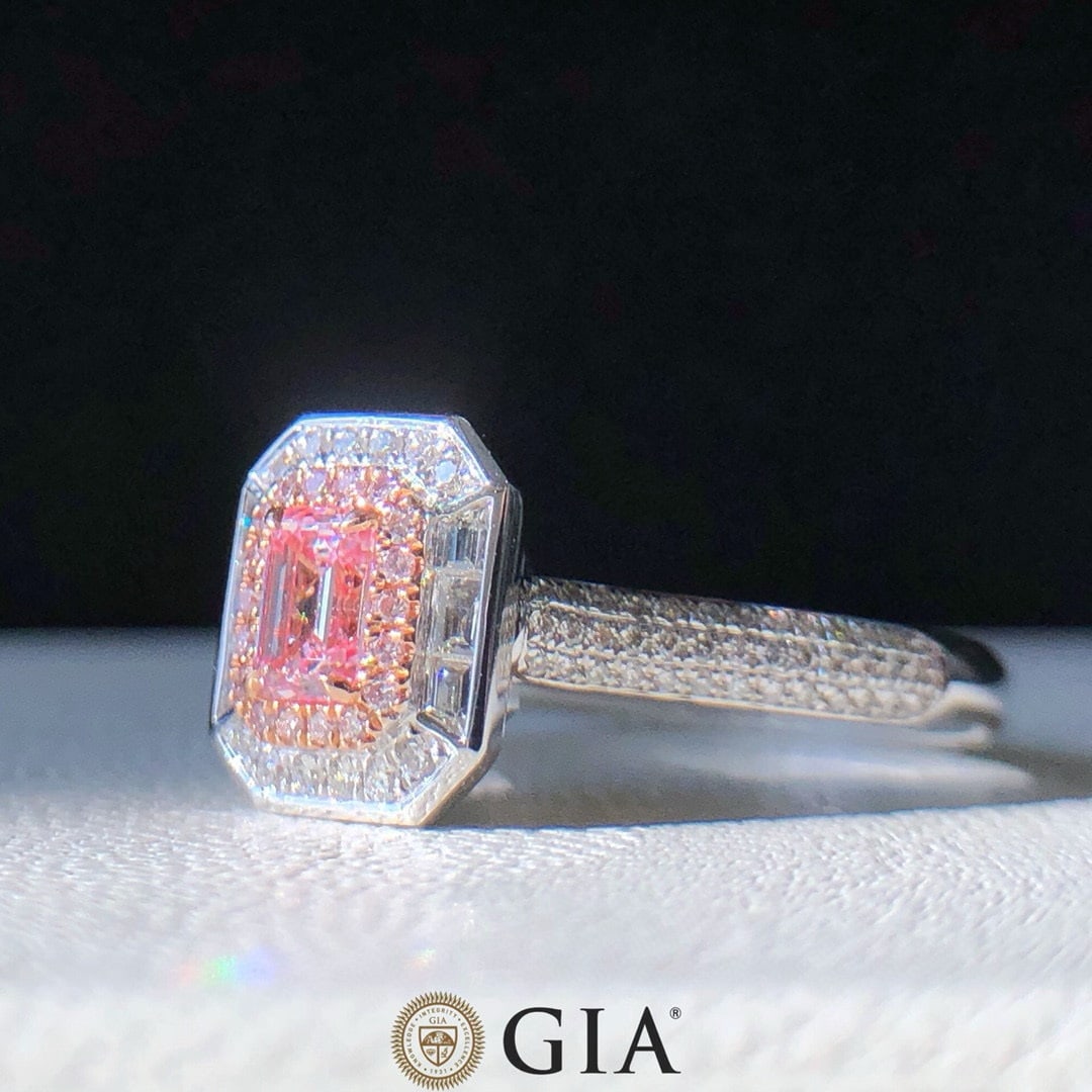 Gia Certified 14k Gold 0.66 Ctw Natural Pink Diamond & Diamond Ring/pendant( Without Chain ) - 4