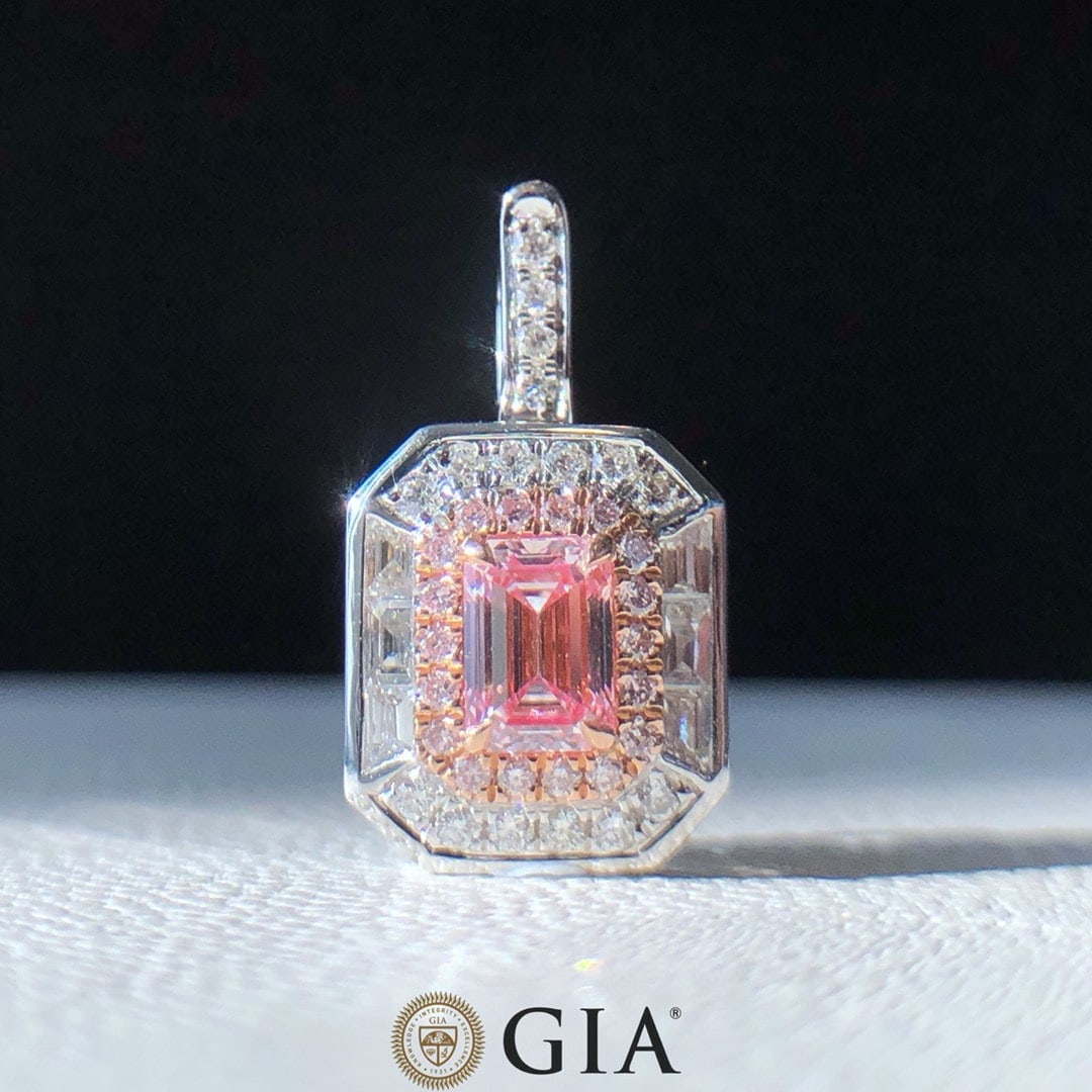 Gia Certified 14k Gold 0.66 Ctw Natural Pink Diamond & Diamond Ring/pendant( Without Chain ) - 6