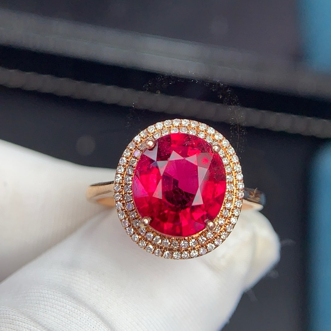 14k Gold 3.1 Ct Natural Tourmaline & Diamond Ring - 3