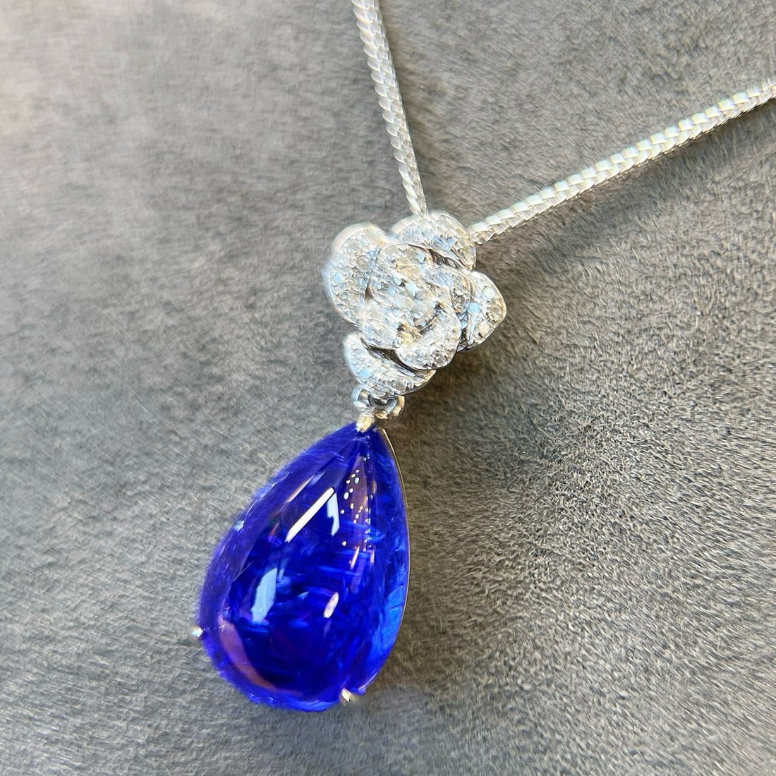 14k Gold 11.61 Ctw Natural Tanzanite & Diamond Pendant( Without Chain ) - 6