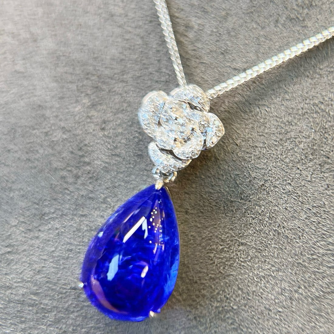 14k Gold 11.61 Ctw Natural Tanzanite & Diamond Pendant( Without Chain ) - 7