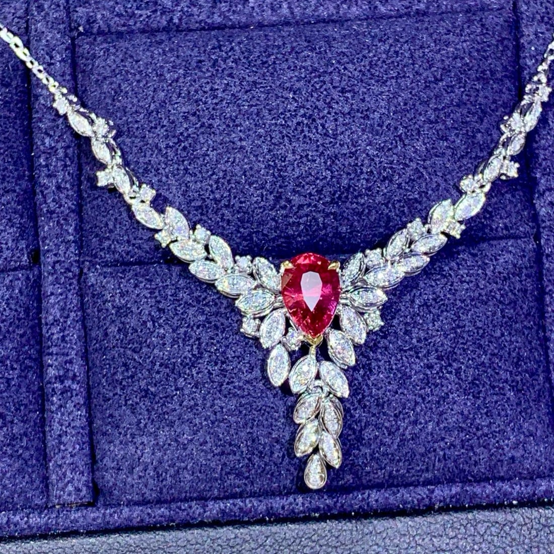 14k Gold 1.40 Ctw Natural Ruby & Diamond Necklace - 5