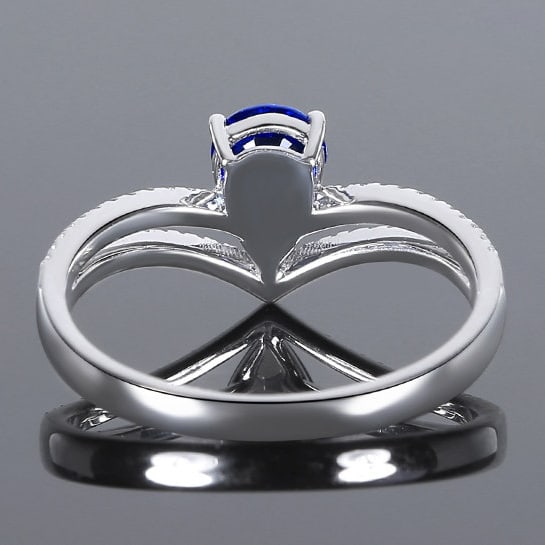 14k Gold 0.92 Ctw Natural Sapphire & Diamond Ring - 4