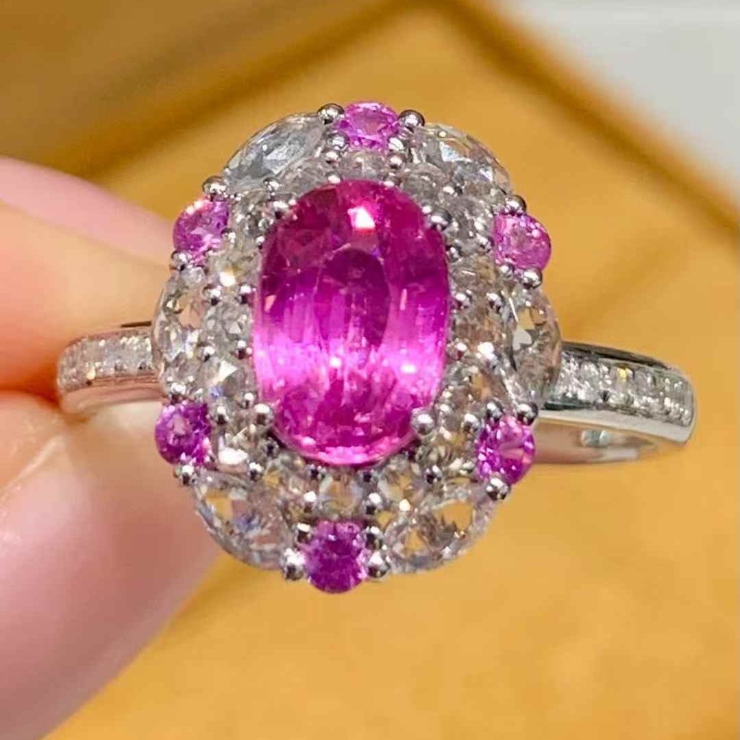 14k Gold 1.22 Ct Natural Sapphire & Diamond Ring - 2