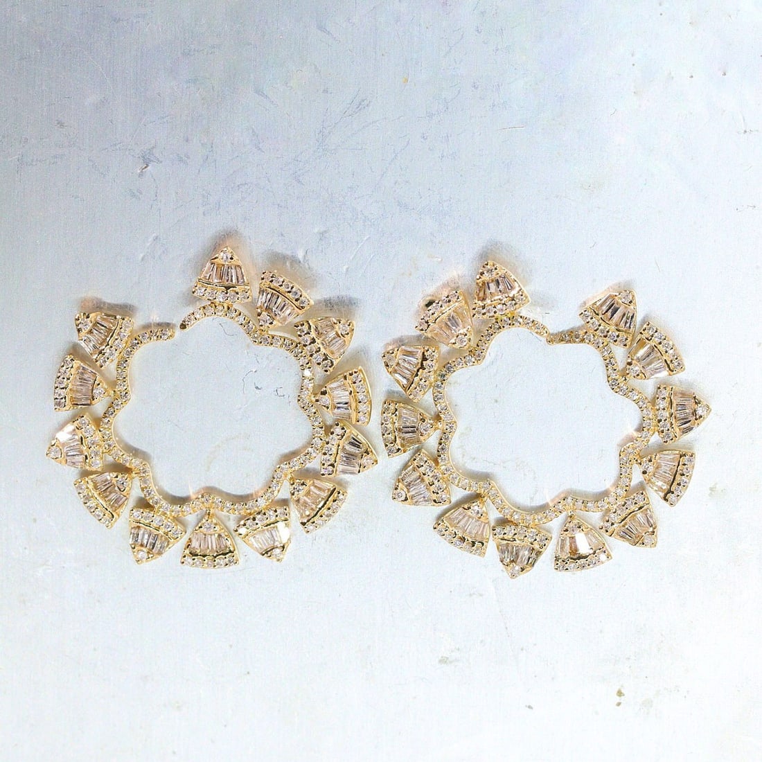 14k Gold 1.2 Ct Natural H Diamond Earrings - 2