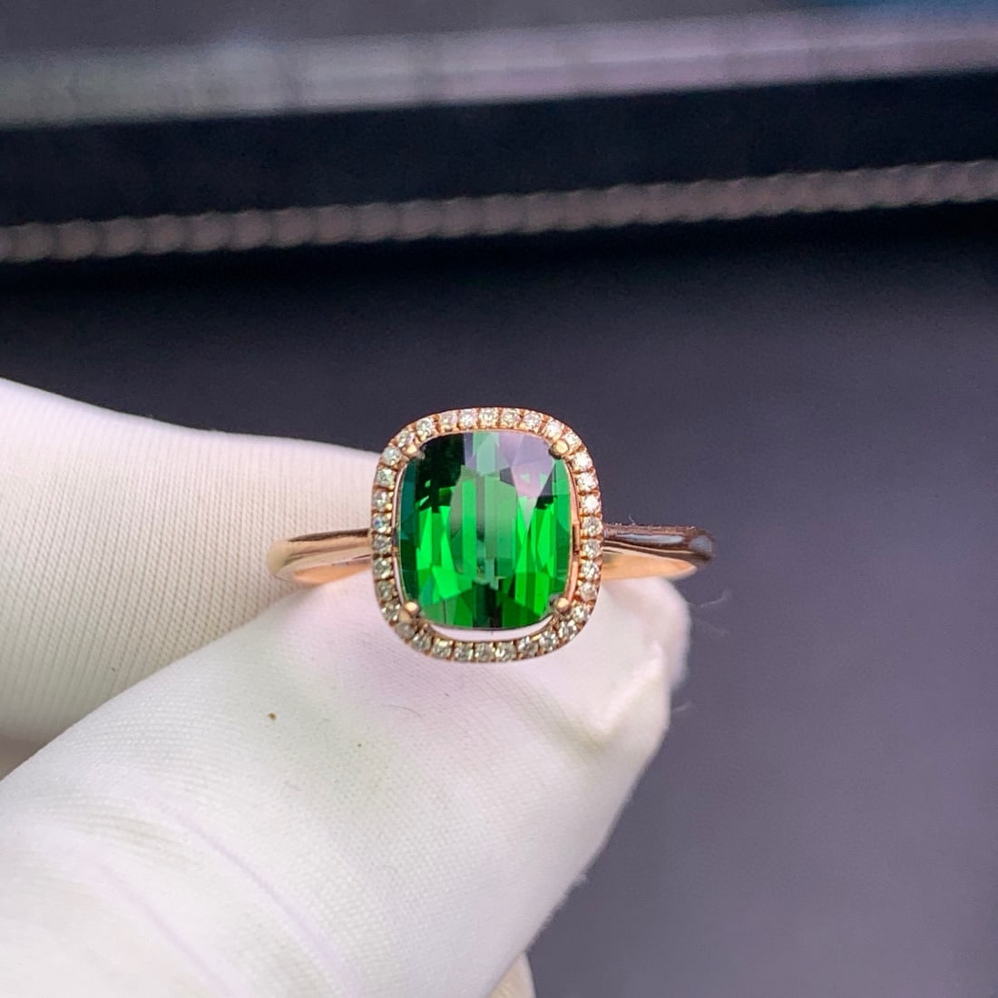 14k Gold 1.9 Ct Natural Tourmaline & Diamond Ring - 2