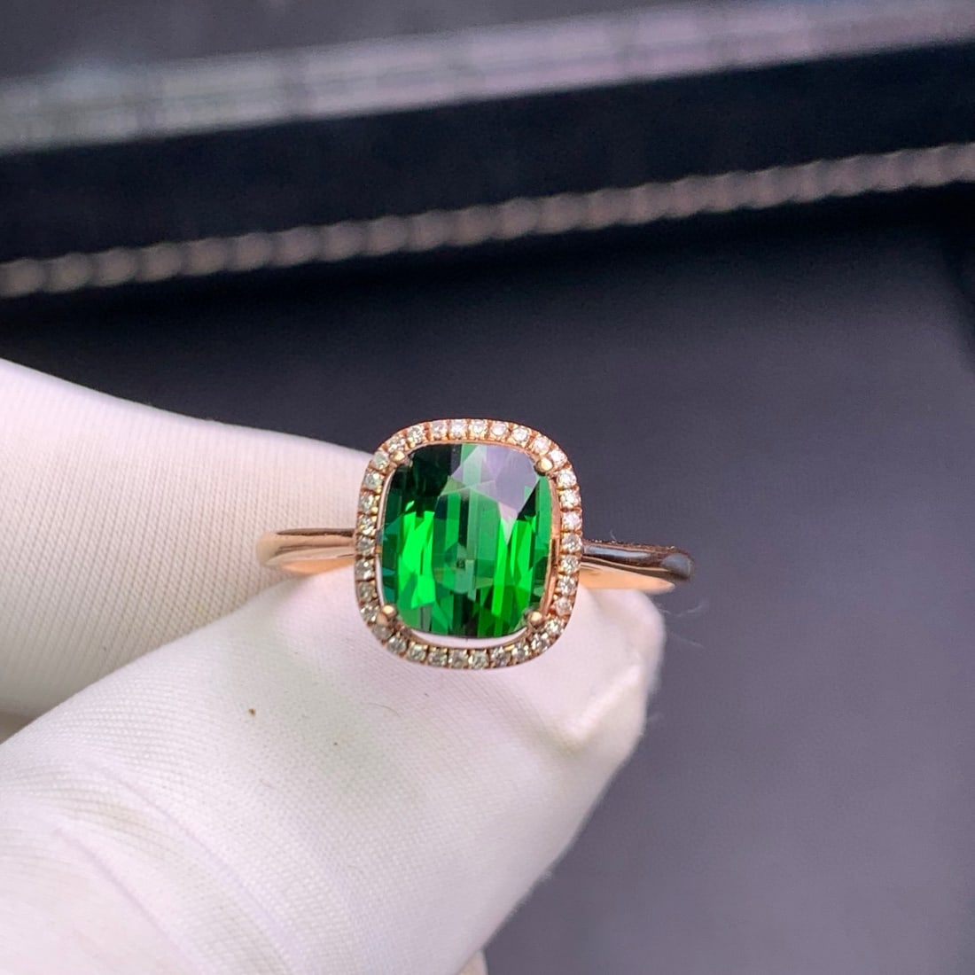 14k Gold 1.9 Ct Natural Tourmaline & Diamond Ring - 4