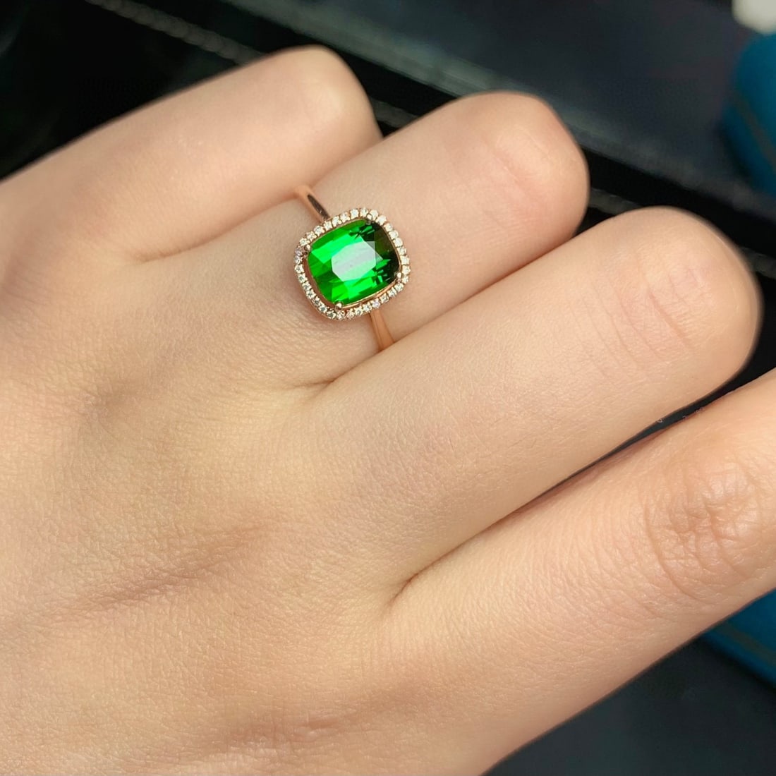 14k Gold 1.9 Ct Natural Tourmaline & Diamond Ring - 6