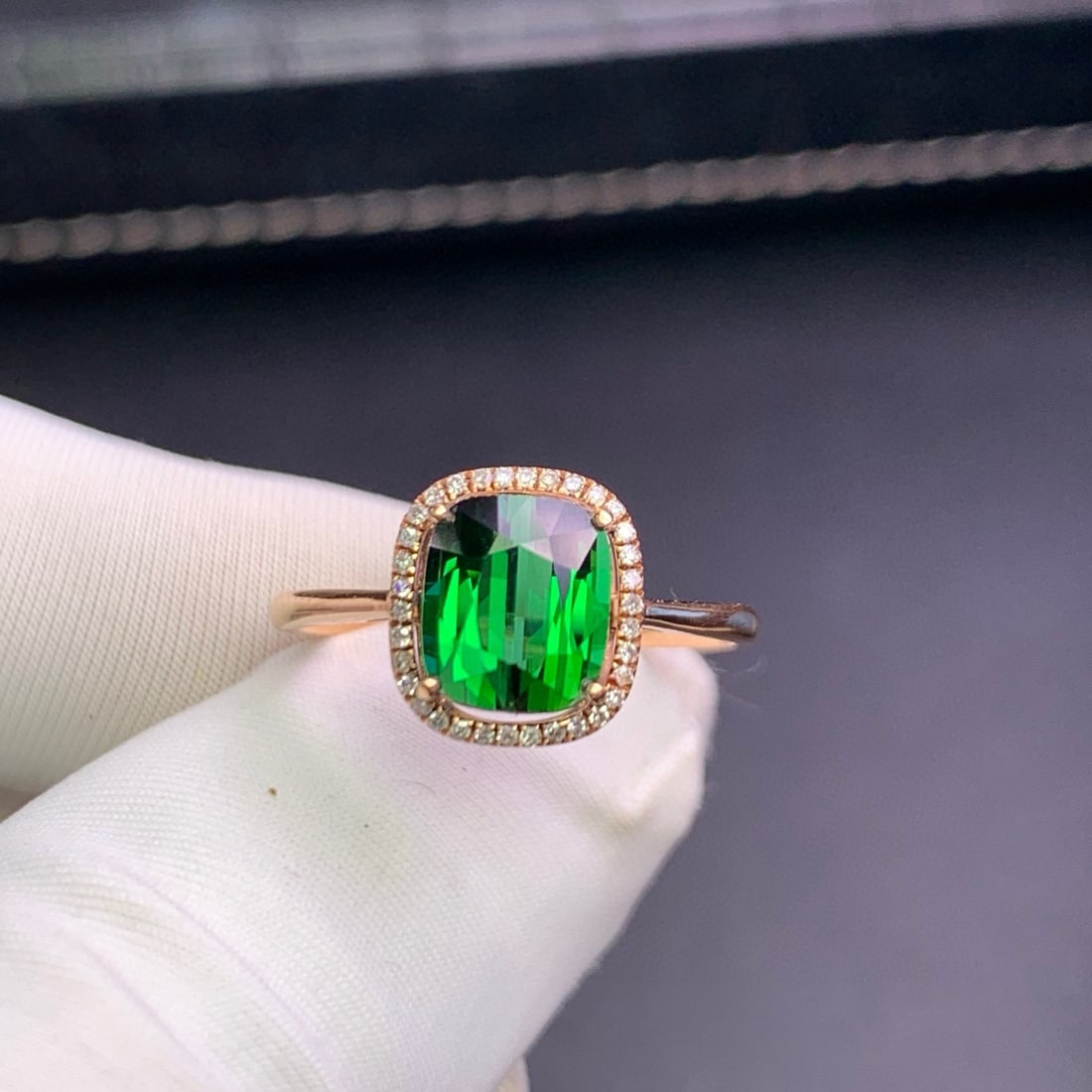 14k Gold 1.9 Ct Natural Tourmaline & Diamond Ring - 7