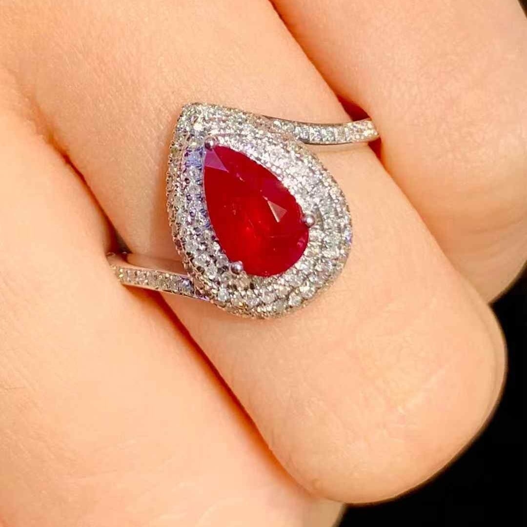 14k Gold 1.1 Ct Natural Ruby & Diamond Ring - 5