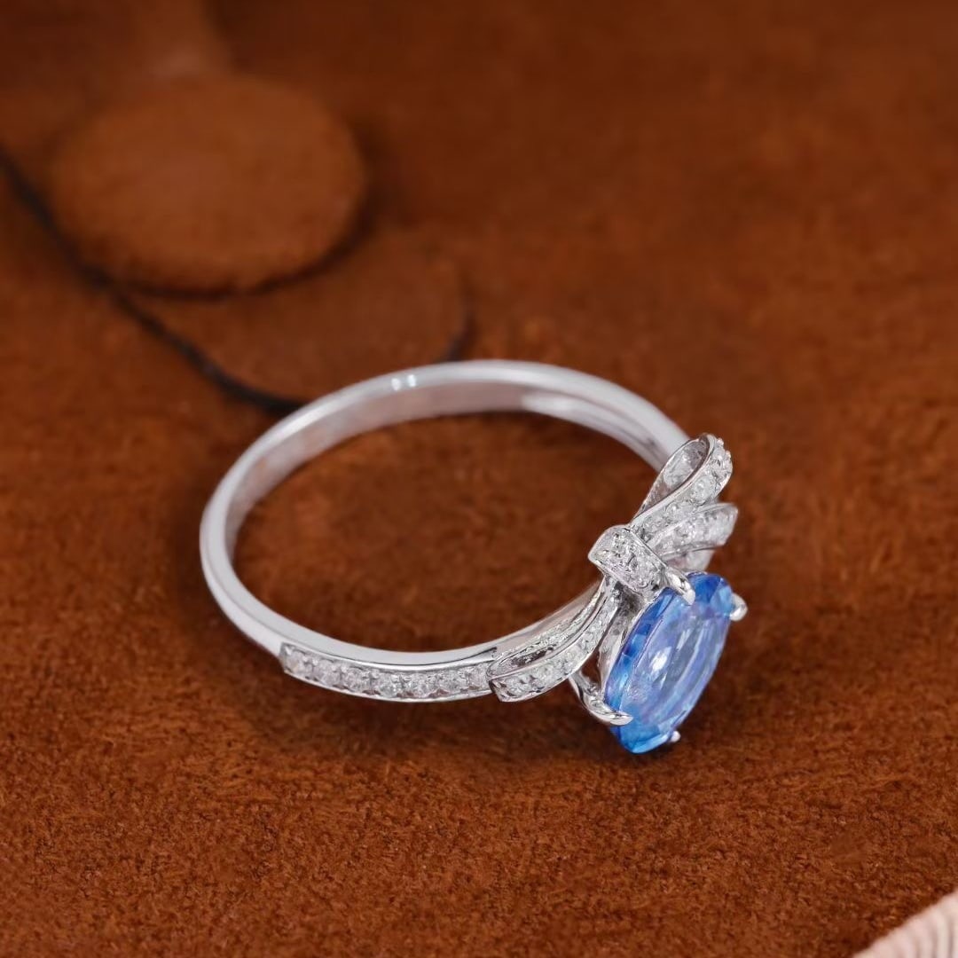 14k Gold 1.36 Ctw Natural Sapphire & Diamond Ring - 2