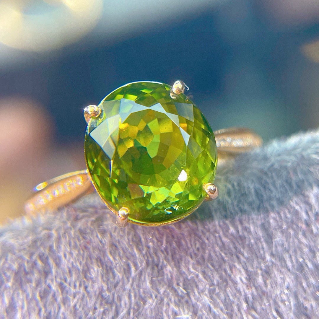 14k Gold 5.75 Ct Natural Tourmaline & Diamond Ring - 3