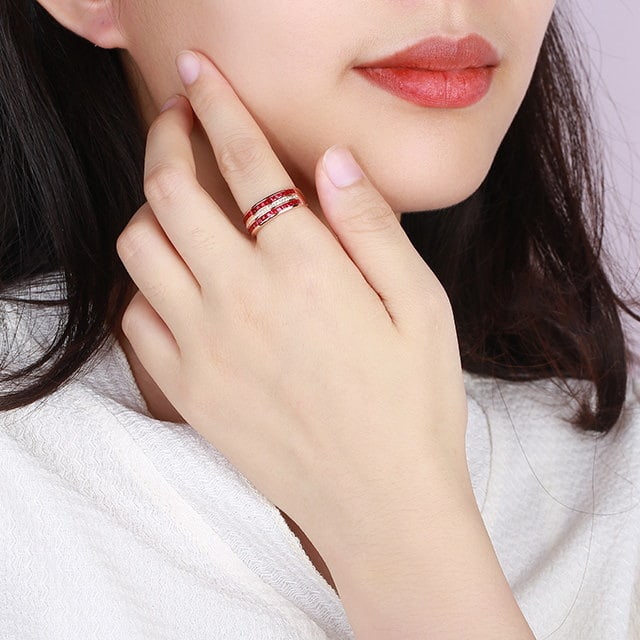 14k Gold 1.18 Ctw Natural Ruby & Diamond Ring - 5