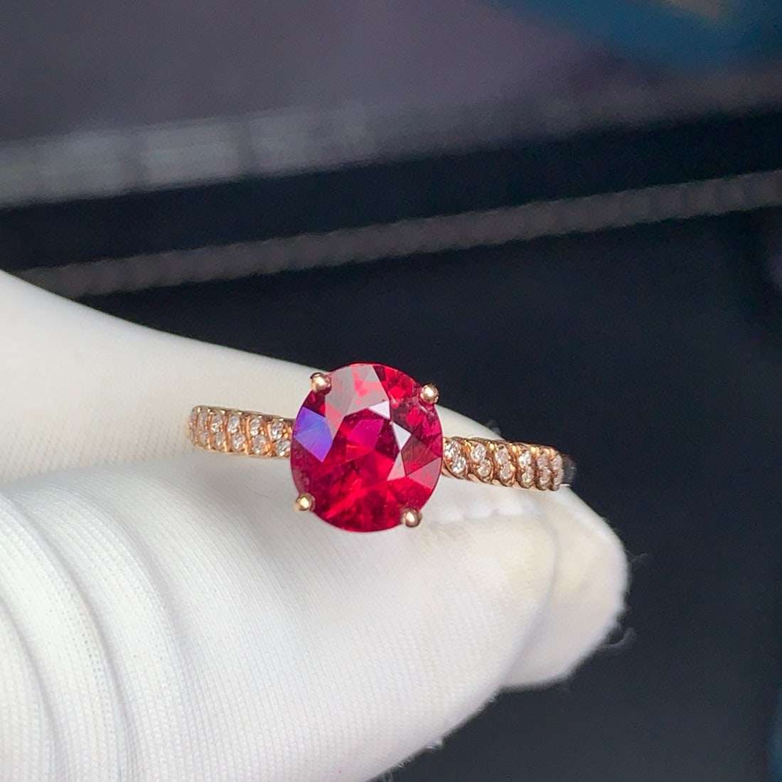 14k Gold 1.6 Ct Natural Tourmaline & Diamond Ring - 2