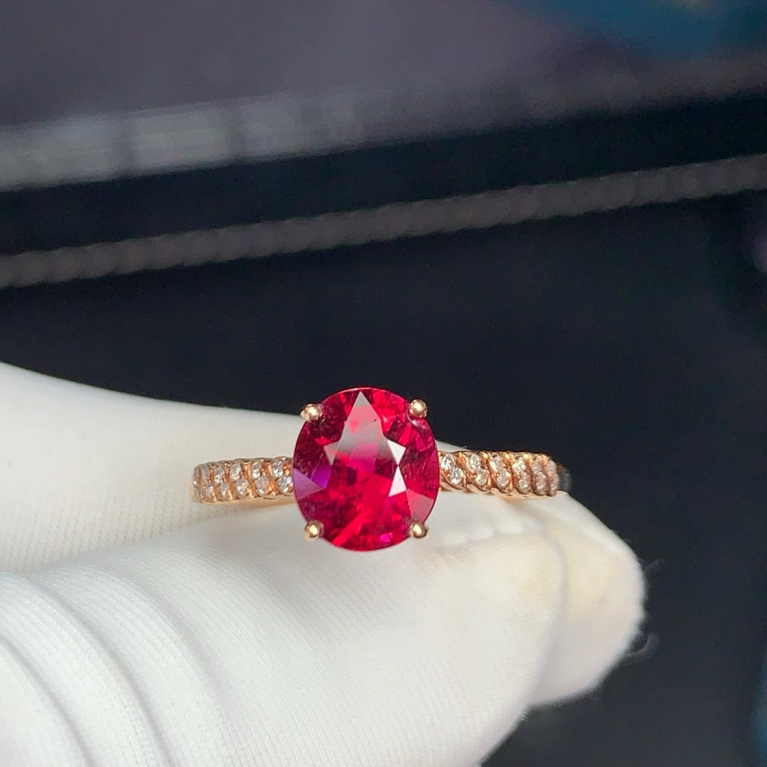 14k Gold 1.6 Ct Natural Tourmaline & Diamond Ring - 4