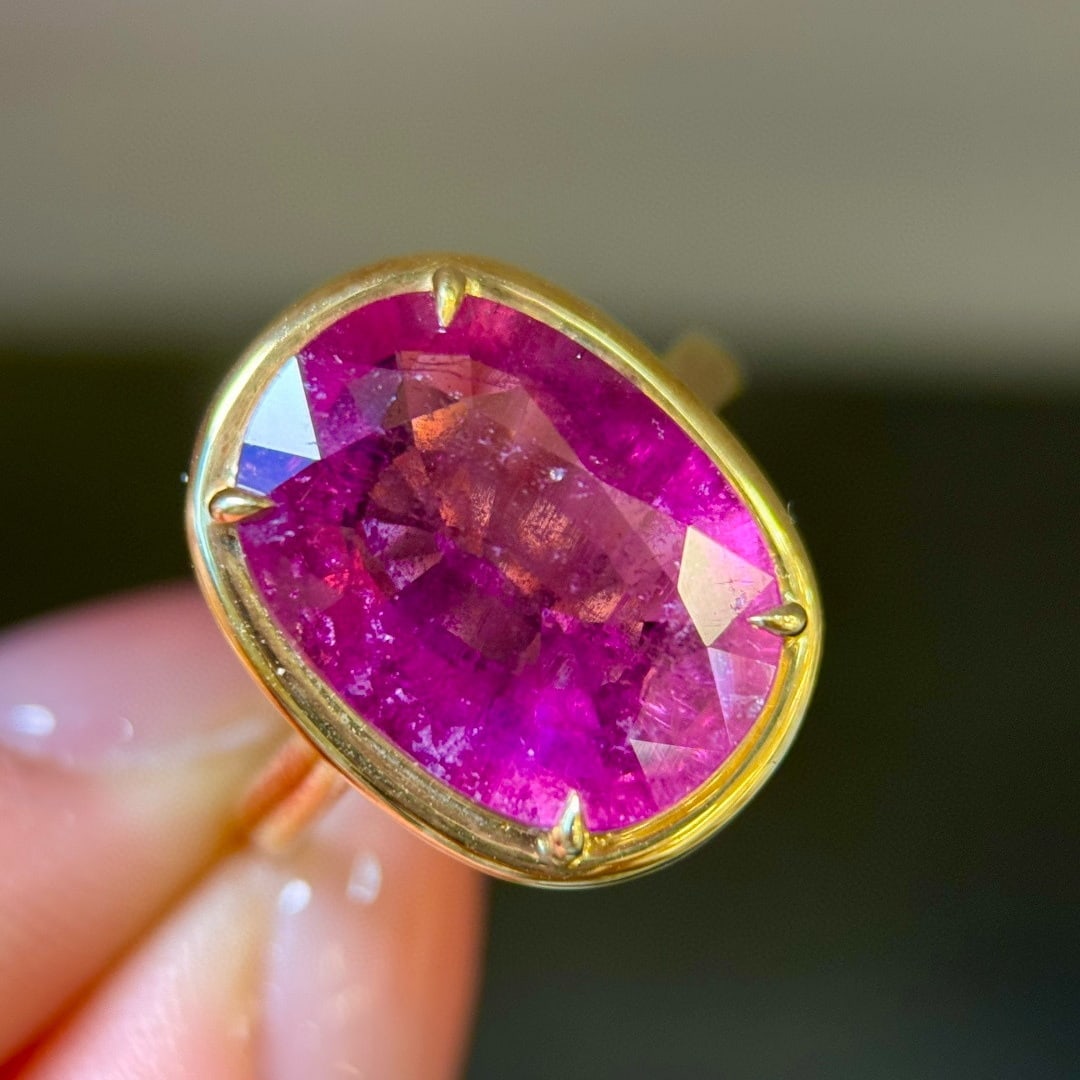 14k Gold 7.50 Ct Natural Tourmaline Ring - 5