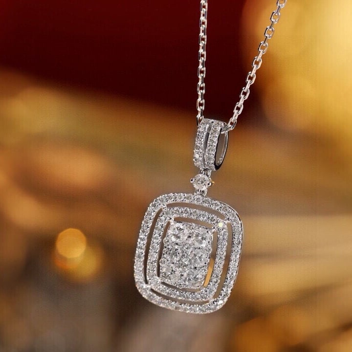 14k Gold 1.00 Ct Natural H Diamond Pendant( Without Chain ) - 2