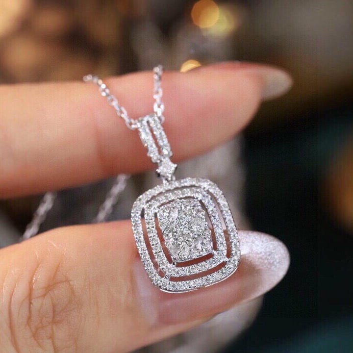 14k Gold 1.00 Ct Natural H Diamond Pendant( Without Chain ) - 7