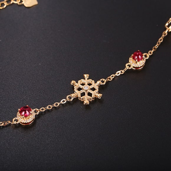 14k Gold 1.2 Ctw Natural Spinel & Diamond Bracelet - 4