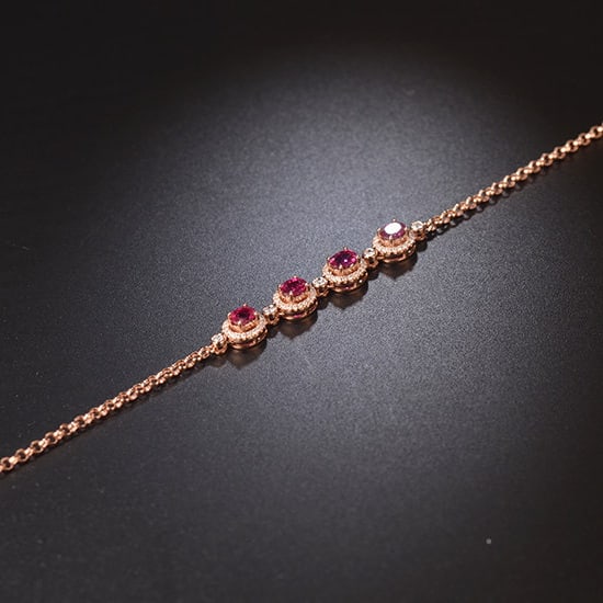 14k Gold 1.64 Ctw Natural Ruby & Diamond Bracelet - 3
